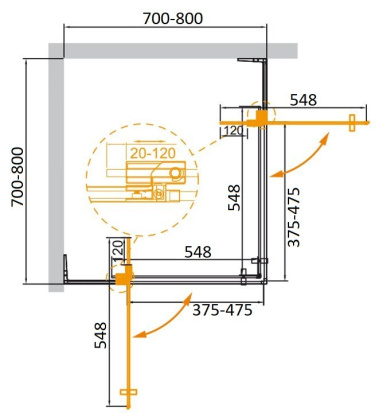 SLIDER-A-2-80/90-C-BORO Душевой уголок, Условный размер, мм:(800-900)x(800-900)x1950 Габариты с диапазоном регулировок, мм:(800-900)x(800-900)x1950  SLIDER-A-2-80/90-C-BORO Душевой уголок, Условный размер, мм:(800-900)x(800-900)x1950 Габариты с диапазоном регулировок, мм:(800-900)x(800-900)x1950
