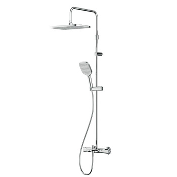 F078F500 Func, душ. система: Смеситель д/ванны/душа с ТМС, душ.штанга, верхн. душ квадр., ручн.душ, Хром