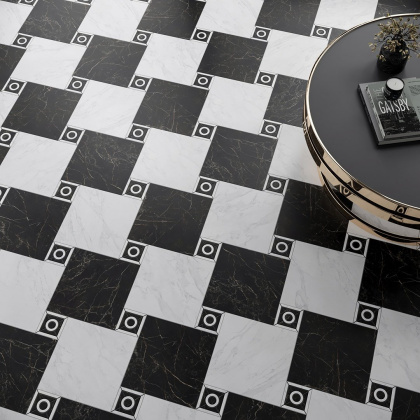 Декор Фрагонар наборный белый 9,9x9,9x0,9