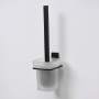 Щетка для унитаза подвесная Abens, 12х37х13 см, черная с белым, K-3227
