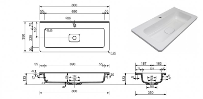 Раковина Creto Oro 80 см