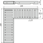 Решетка для дренажного углового желоба 75 мм, нержавеющая сталь