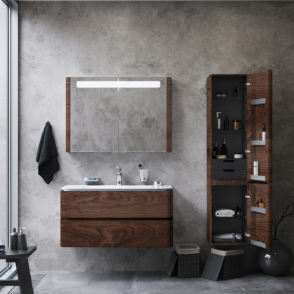 Шкаф-колонна подвесной правый Sensation, 155х40х35 см, коричневый, M30CHR0406NF