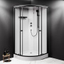 W94C-401-100BT X-Joy кабина душевая  100x100, 1/4 круга,  профиль мат.черный, стекло прозрачное
