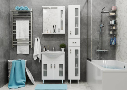 Тумба Onika Кристалл 60 напольная, белая (ум. Байкал 60) Тумба Onika Кристалл 60 напольная, белая (ум. Байкал 60)