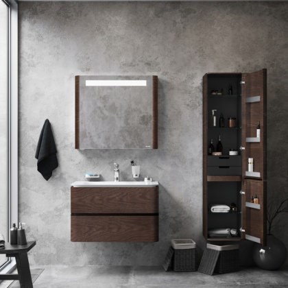 Шкаф-колонна подвесной правый Sensation, 155х40х35 см, коричневый, M30CHR0406TF