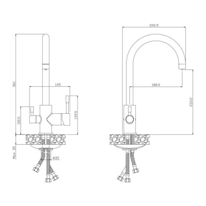 Смеситель д/кухни с каналом для питьевой воды BALEAR, арт.13440BL