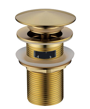 Слив для раковины, автомат(клик-клак) Matt Gold с переливом Слив для раковины, автомат(клик-клак) Matt Gold с переливом