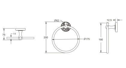Полотенцедержатель в форме кольца, RG1006Q Rose, Бронза