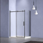 Душевой уголок Como-N VSR-4CN1016CLB, 1600*1000, черный, стекло прозрачное
