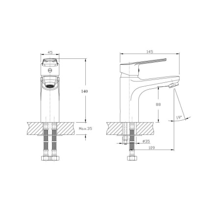 Смеситель для умывальника RUSH Balearic (BA3935-11)