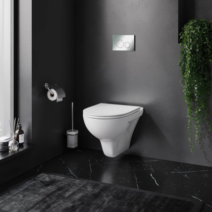 IS49051.901700 Инсталляция с клав Pro L глянц хром с подвесным унитазом Gem FlashClean с сид м/лифт