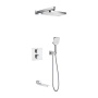 Душевая система с термостатом встраиваемая Rose R1595F, белый/хром