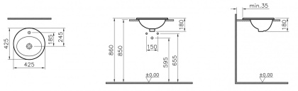 S20 Накладная раковина 43cm-цвет белый S20 Накладная раковина 43cm-цвет белый
