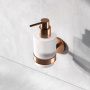 Стеклянный диспенсер для жидкого мыла с настенным держателем, 15,1х6,8х10,8 см, цвет розовое золото A85A36944