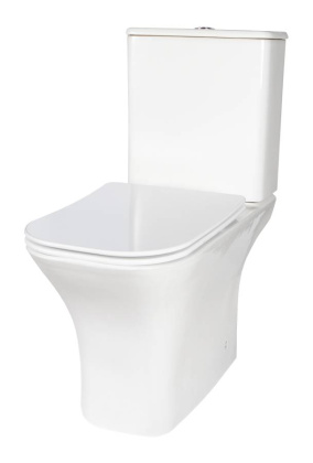 Унитаз-компакт безободковый Creto Cer C2 1002-002Cer-C2W с быстросъёмной крышкой-сиденьем микролифт Slim (арматура Geberit)