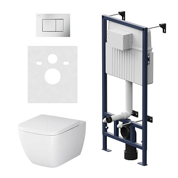 IS70231.901701 Инсталляция с клавишей ProC S мат Хром с подвесным унитазом Gem FlashClean с сид м/лифт