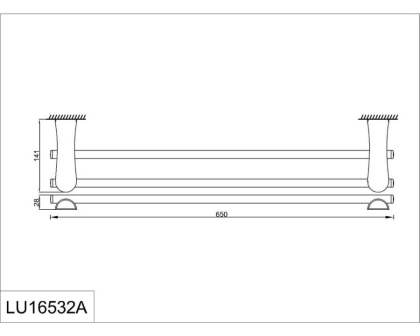 Полотенцедержатель двойной RUSH Luson, 2х65х14 см, хром, LU16532A