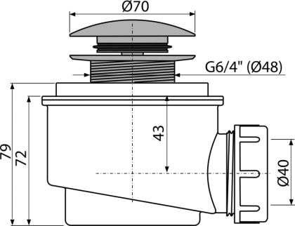 Сифон для душевого поддона CLICK/CLACK, металл Сифон для душевого поддона CLICK/CLACK, металл