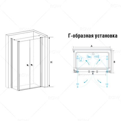 Душевой уголок RGW PA-37-1 (PA-04 + Z-060-1 + держатель), RGW 040837199-011 Душевой уголок RGW PA-37-1 (PA-04 + Z-060-1 + держатель), RGW 040837199-011