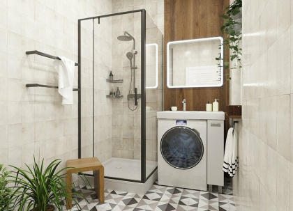 Комплект напольный под умывальник Riga Luxe 800х590  правосторонний Ш180хГ576хВ860