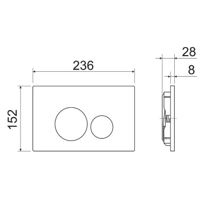 Система инсталляции для унитазов CERAMICANOVA Envision с кнопкой смыва Round цвет хром матовый и креплениями, арт. CN1001M