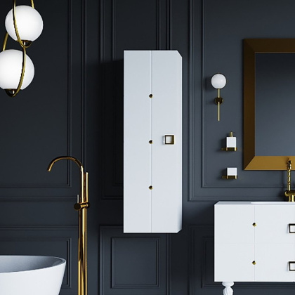 Пенал Piazza белый+золото без ножек_Комплект 844-WG Boheme Пенал Piazza белый+золото без ножек_Комплект 844-WG Boheme