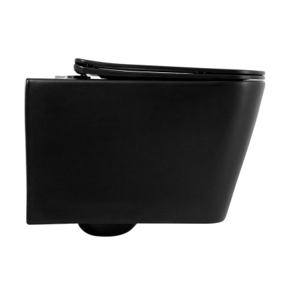 ARDENTE-C Унитаз подвесной безободковый с креплением, черный матовый, BB3202CHR-MB