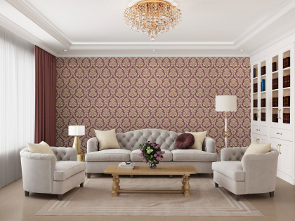 Обои виниловые Палаццо мотив, красный Обои виниловые Палаццо мотив, красный