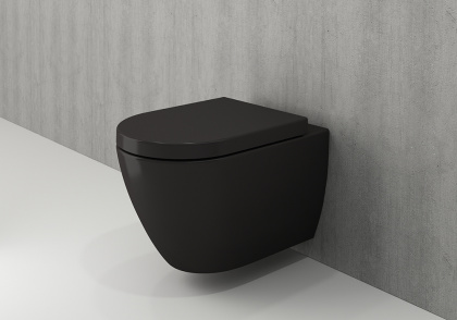 Сиденье с крышкой (soft close) Taormina/Jet Flush,дюропласт, черный матовый, A0302-004 (аналог A0300-004 (A0301-004)