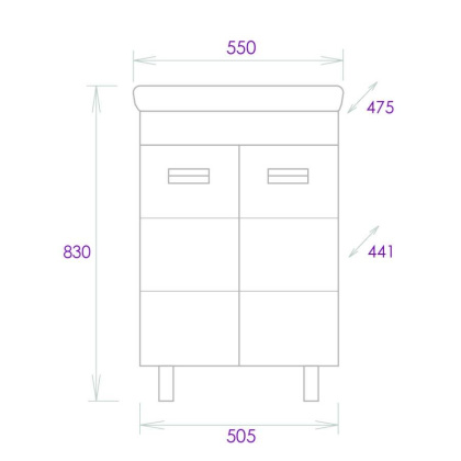 Тумба Onika Балтика-Квадро Black 55 напольная, белая (ум.Тигода 55) Тумба Onika Балтика-Квадро Black 55 напольная, белая (ум.Тигода 55)