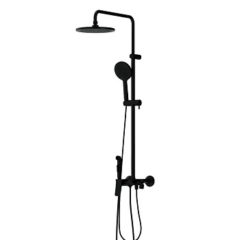 977770300 Jupiter, ДС с ванно-душевым смесителем-полкой и гиг.душем, Черный