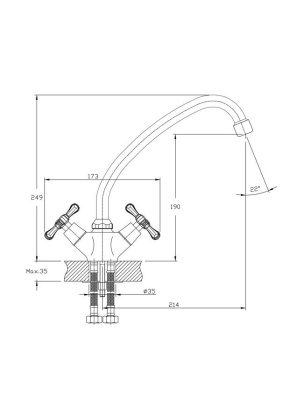 Смеситель для кухонной мойки RUSH Bianki (BI7650-22) Смеситель для кухонной мойки RUSH Bianki (BI7650-22)