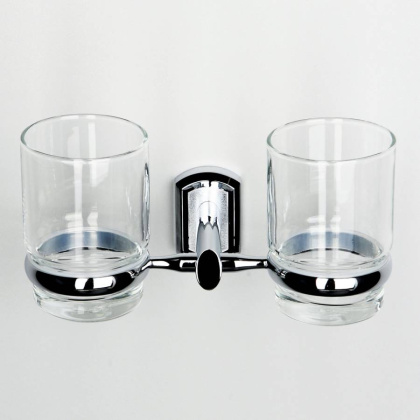 Подстаканник двойной Oder, 19,5х10х10,8 см, хром, K-3028D