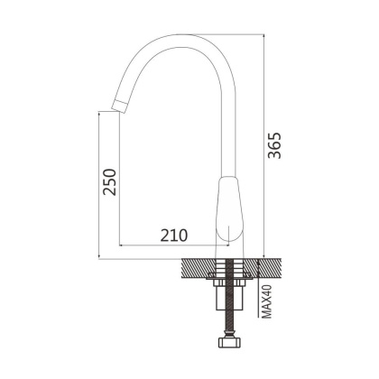 Смеситель для кухни латунь, серыйS443-9
