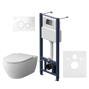 IS49001.111700 Комплект Инсталляция с клавишей Pro L Белый с подвесным унитазом Awe FlashClean с сид м/л