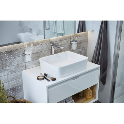 Тумба под накладную раковину EXCELLENT Tuto 80 см (белый/белый), 1 ящик Тумба под накладную раковину EXCELLENT Tuto 80 см (белый/белый), 1 ящик