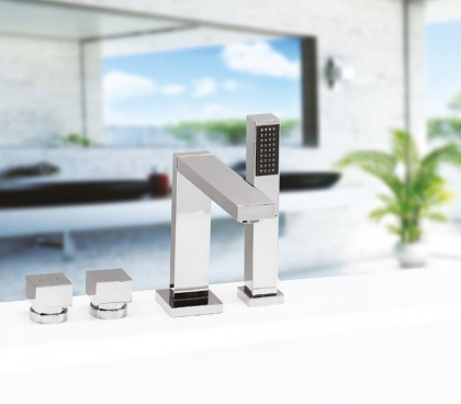 Смеситель на борт ванны QUARDO LUX, врезной, 4 элемента