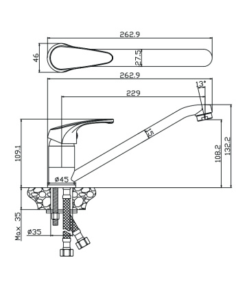 Смеситель д/кухни АVILA,  арт. 02400AV Смеситель д/кухни АVILA,  арт. 02400AV