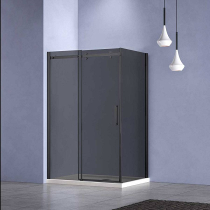 Душевой уголок Como-N VSR-4CN9012CGB, 1200*900, черный, стекло тонированное