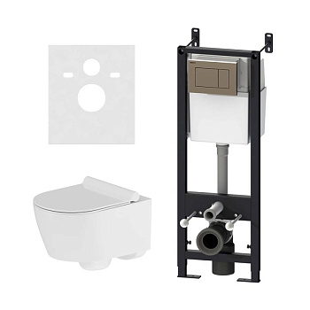 DX77.IS10151.1700 Инсталляция с клавишей глянец. Хром с подвесным унитазом Jupiter безободк с сид м/лифт