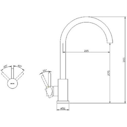 Смеситель для мойки OMNIRES Y Y1250IN (инокс)