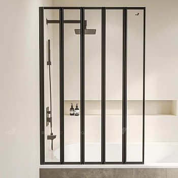 Шторка на ванну RGW Screens SC-22B 120x150 03112212-14 профиль Черный стекло прозрачное