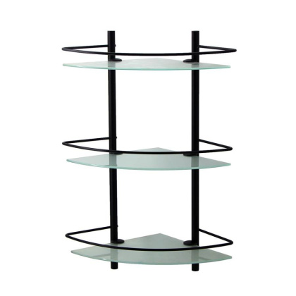 K-3133BLACK Полка стеклянная тройная угловая K-3133BLACK Полка стеклянная тройная угловая