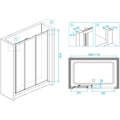 Душевая дверь RGW Classic CL-11 110 04091110-11 профиль Хром стекло прозрачное