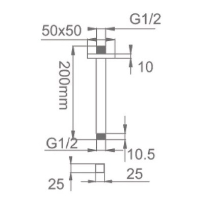 Держатель верхнего душа потолочный Gllon ST008