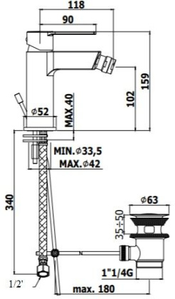 Смеситель для биде Paffoni Ringo RIN135NO черный матовый