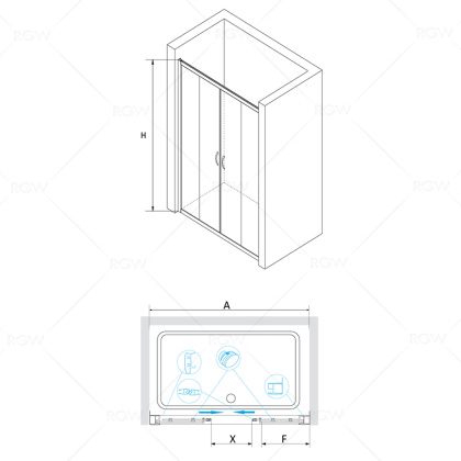 Душевая дверь RGW Passage PA-11 120 01081112-21 профиль Хром стекло матовое-сатинат