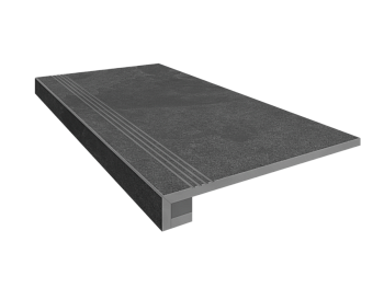 Комплект (Ступень TE04 (33x120) непол. (прямоугол. бортик) + Подступенок (14,5x120))