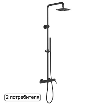 Система для душа наружного монтажа EXCELLENT Rain Pi AREX.1281BL (черный мат)